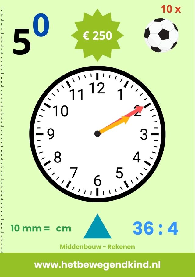 Multifunctionele rekenkaarten voor bewegend leren - Middenbouw (gr 5-6)